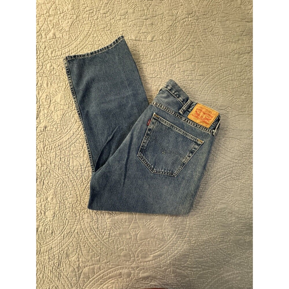 Levis 559 Blue Jeans Mens 42x30 Straight Leg Relaxed Fit Medium Wash Workwear